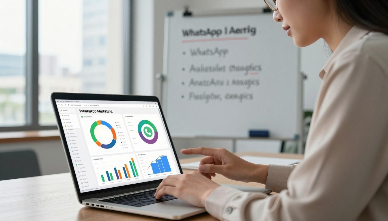 WhatsApp marketing analytics dashboard showing delivery rates, read rates, and conversion metrics for business campaigns